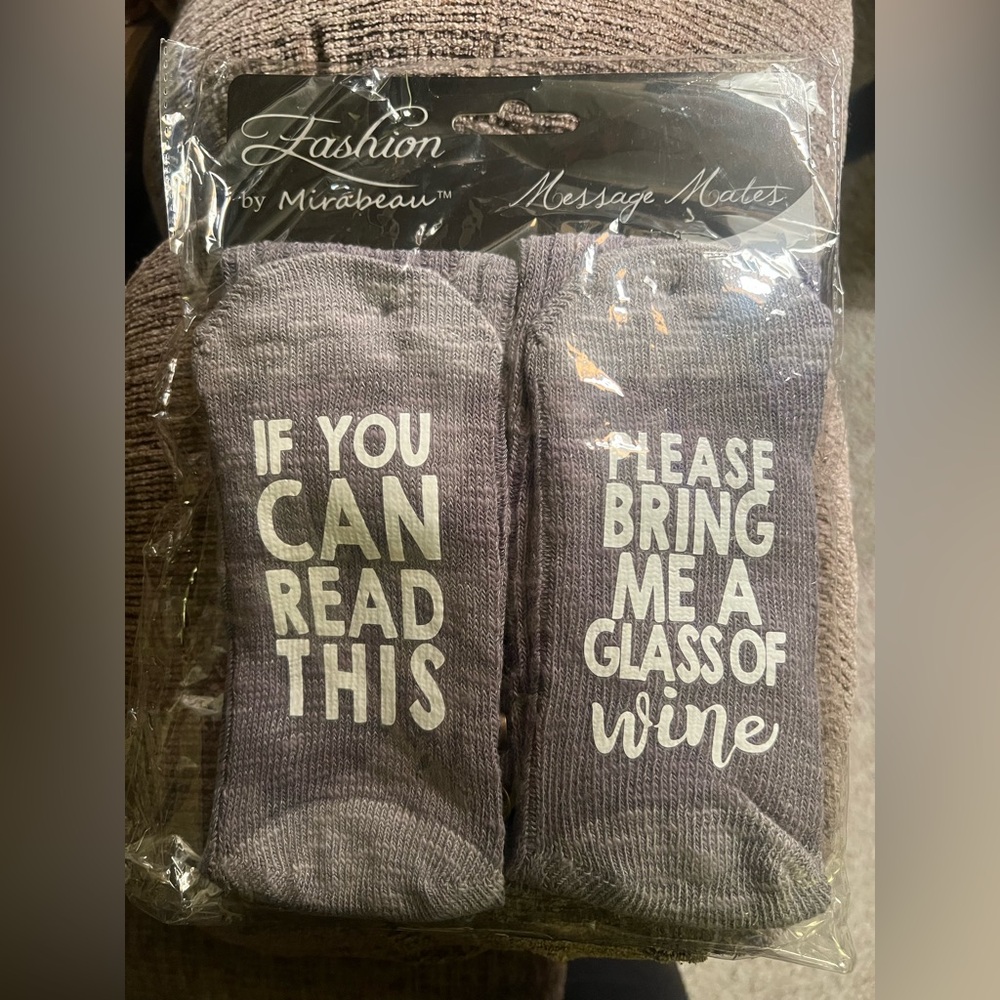 Fashion by Mirabeau Gray Message Socks. Great gift!